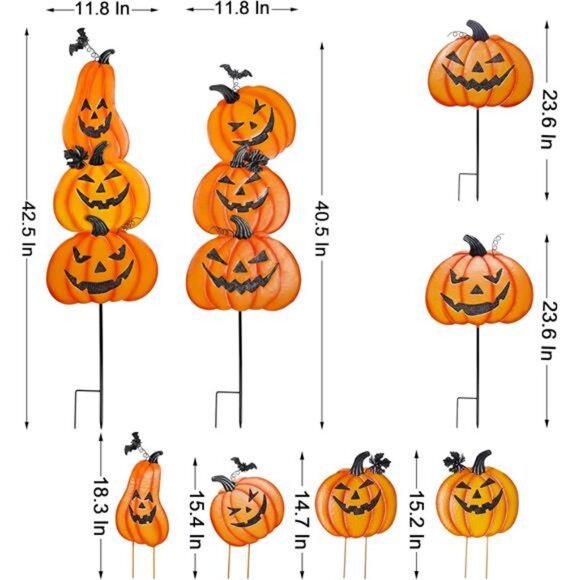 2 Pack Halloween Yard Decoration Stakes, Trick or Treat Happy Halloween Yard - Picture 3 of 8